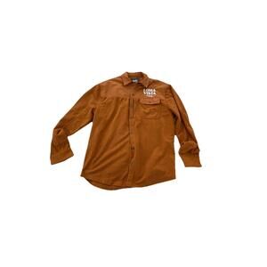 Howler Bros Vapors Polarfleece LS Shirt Mens Large Orange Snap Button H89‎